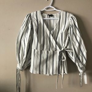 Topshop balloon sleeve wrap top